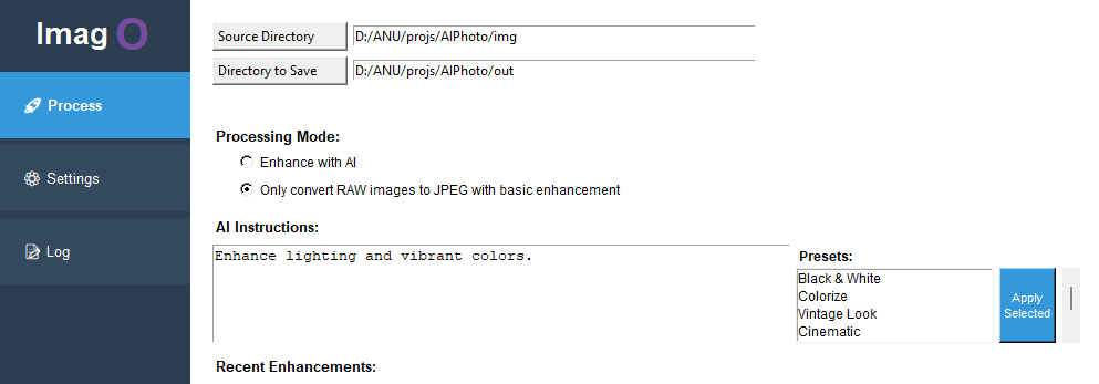 Example folder structure with prompt.txt